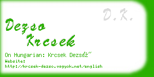 dezso krcsek business card